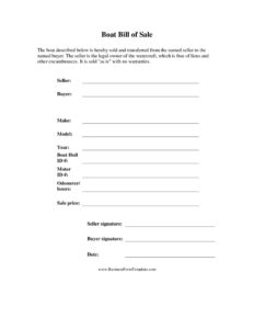 Boat Bill of Sale