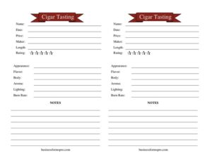 Cigar Tasting Log
