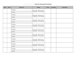 Interview Preparation Worksheet