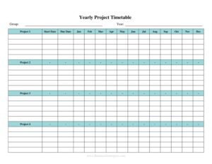 Yearly Multiple Project Timetable
