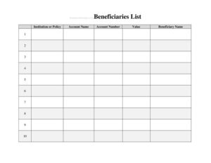 Beneficiaries List
