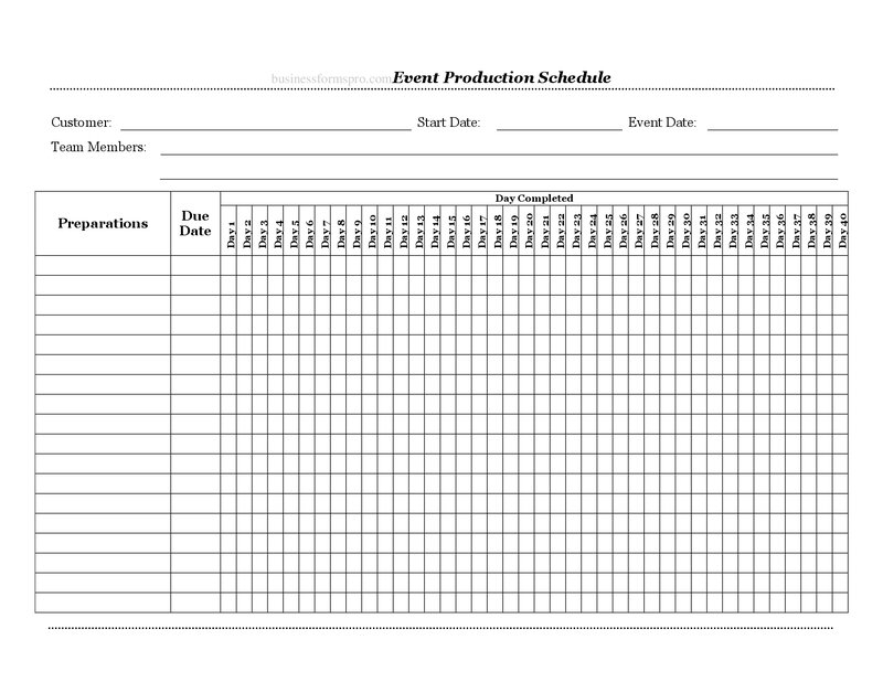 Event Production Schedule Template (Free) | Forms Pro