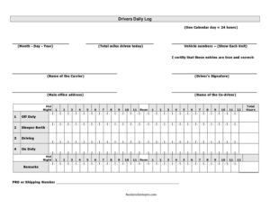 Drivers Daily Log