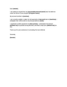 Loan Deferral Request