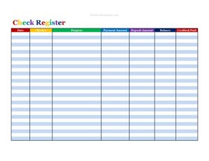 Check Register Colorful