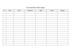 Accounts Receivable Ledger