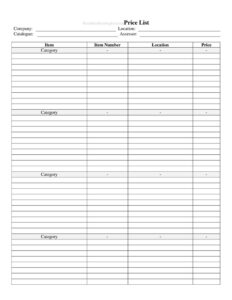 Price List