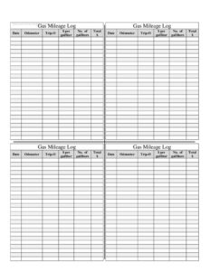 Gas Mileage Log