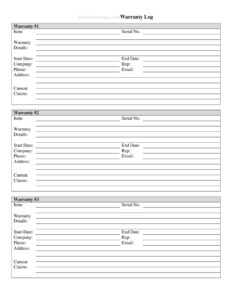 Warranty Log