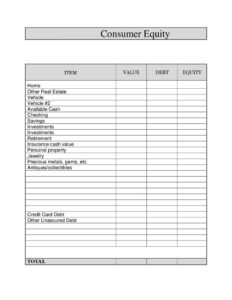 Consumer Equity Form