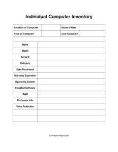 Individual Computer Inventory