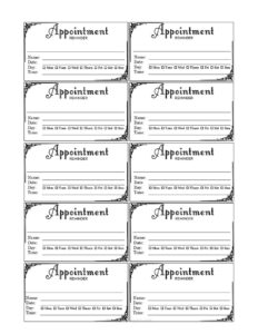 Fancy Appointment Reminder Card